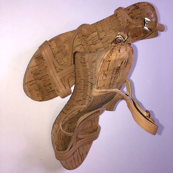 michael kohrs high heel cork wedges - Picture 1 of 1